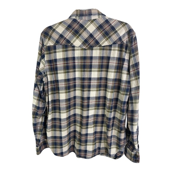 Fossil Shirt Mens Size Large Brown White Plaid Button Down Cotton A427 - Picture 5 of 6